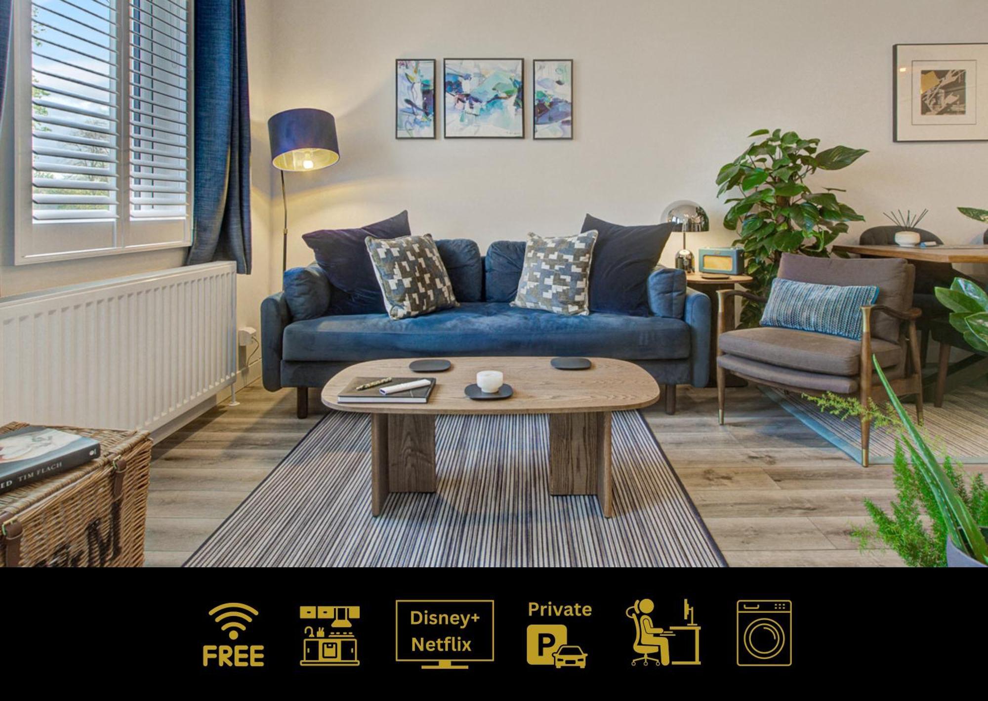 Stylish, Business Traveller Friendly Apartment, With Free Parking And Netflix Farnborough  Luaran gambar